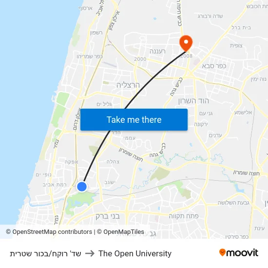 שד' רוקח/בכור שטרית to The Open University map