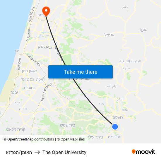 האומן/הסדנא to The Open University map