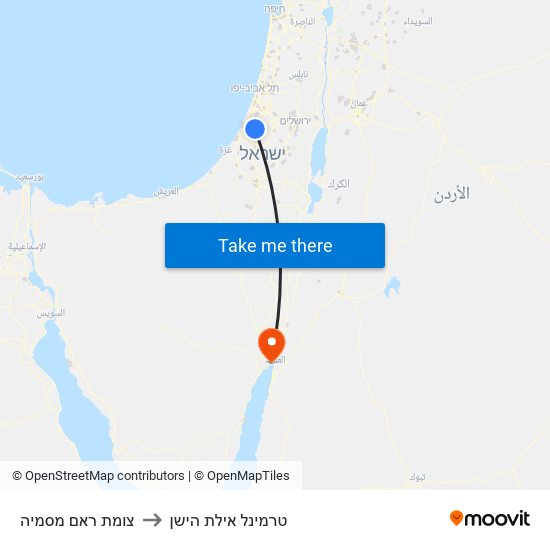 צומת ראם מסמיה to טרמינל אילת הישן map