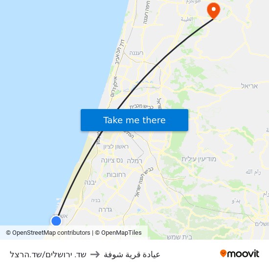 שד. ירושלים/שד.הרצל to عيادة قرية شوفة map