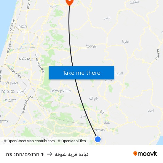 יד חרוצים/התנופה to عيادة قرية شوفة map