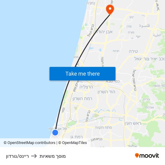 ריינס/גורדון to מוסך משאיות map