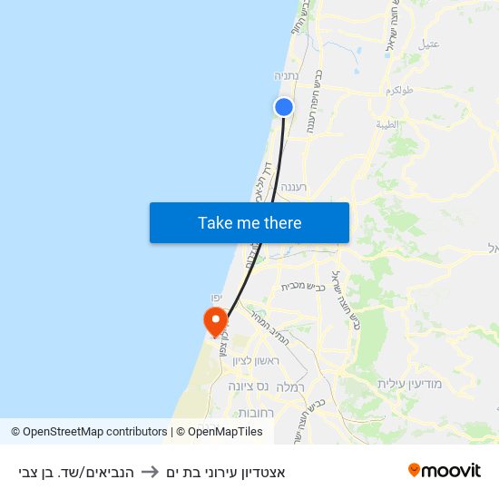 הנביאים/שד. בן צבי to אצטדיון עירוני בת ים map