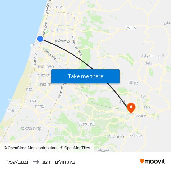 דובנוב/קפלן to בית חולים הרצוג map