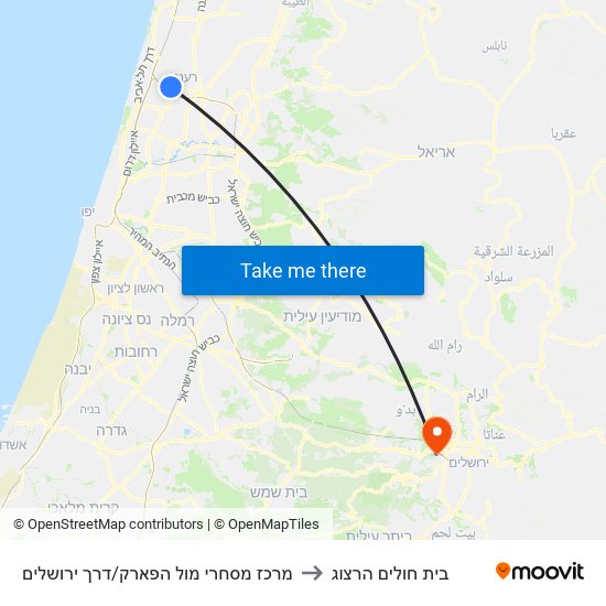 מרכז מסחרי מול הפארק/דרך ירושלים to בית חולים הרצוג map