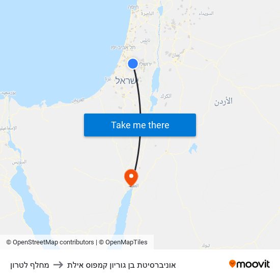 מחלף לטרון to אוניברסיטת בן גוריון קמפוס אילת map