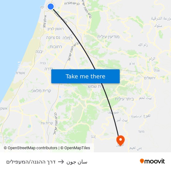 דרך ההגנה/המעפילים to سان جون map