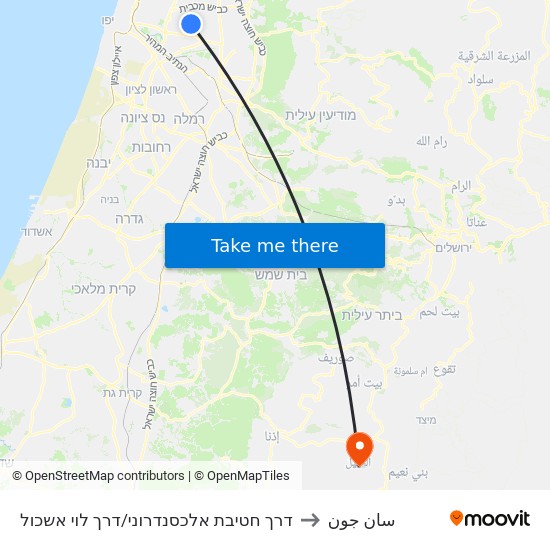 מרכז מסחרי רימון/דרך לוי אשכול to سان جون map