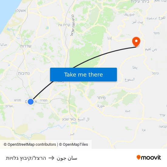 הרצל/קיבוץ גלויות to سان جون map