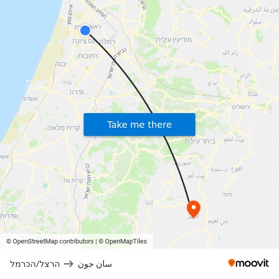 הרצל/הכרמל to سان جون map