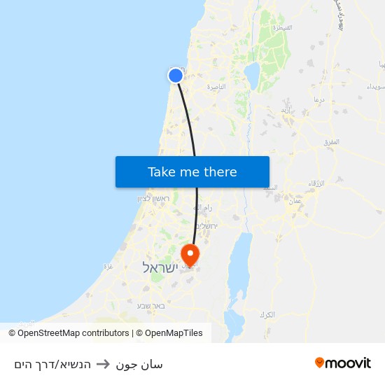 תחנת כרמלית/מרכז הכרמל to سان جون map