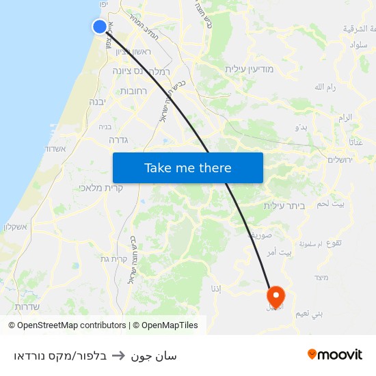 בלפור/מקס נורדאו to سان جون map