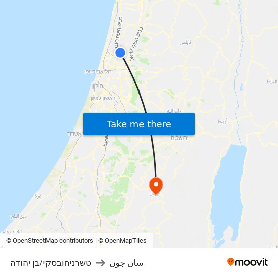 טשרניחובסקי/שד' מנחם בגין to سان جون map