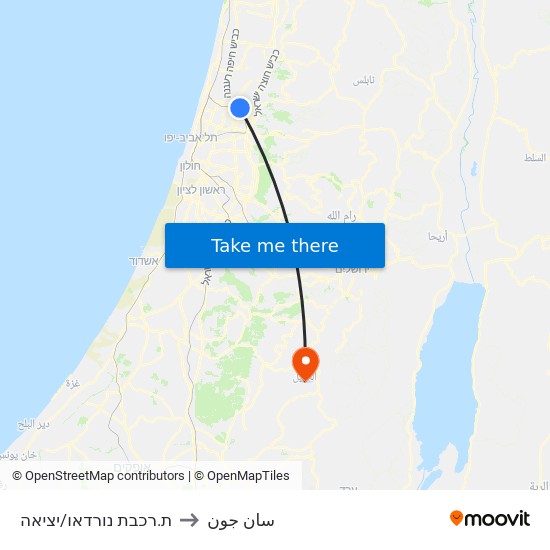 תחנת רכבת נורדאו to سان جون map