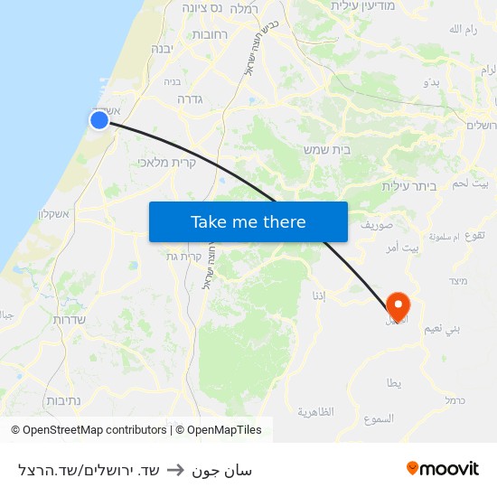 שד. ירושלים/שד.הרצל to سان جون map