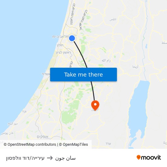 עירייה/דוד וולפסון to سان جون map