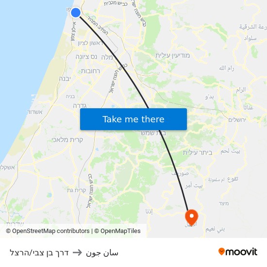 דרך בן צבי/הרצל to سان جون map