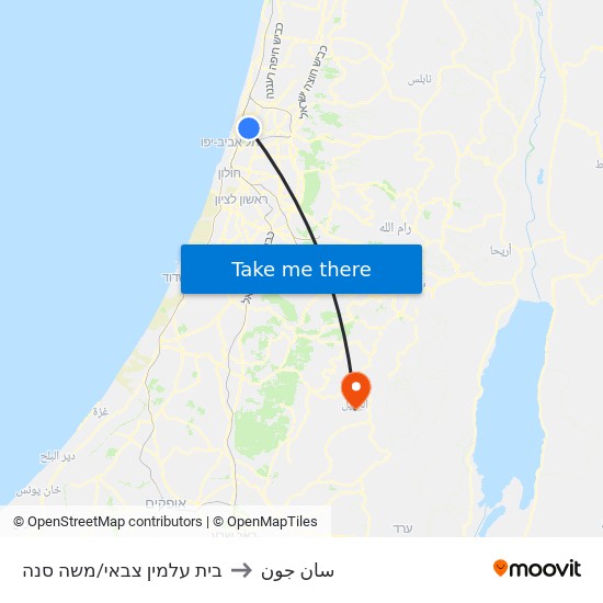 בית עלמין צבאי/משה סנה to سان جون map