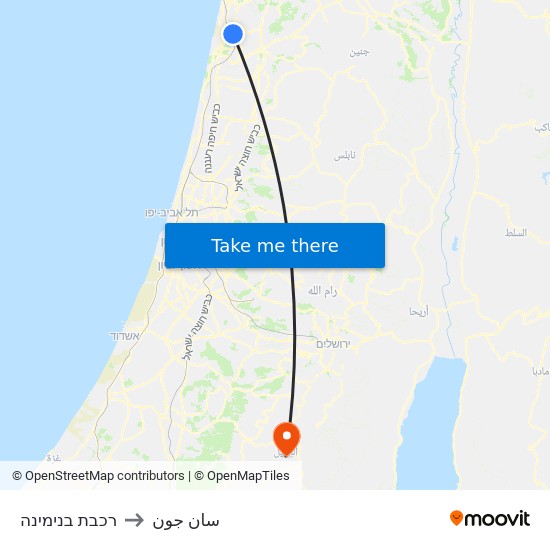 רכבת בנימינה to سان جون map