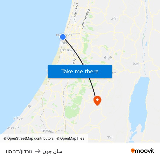 גורדון/דב הוז to سان جون map