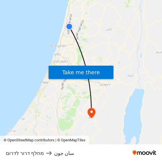 מחלף דרור לדרום to سان جون map