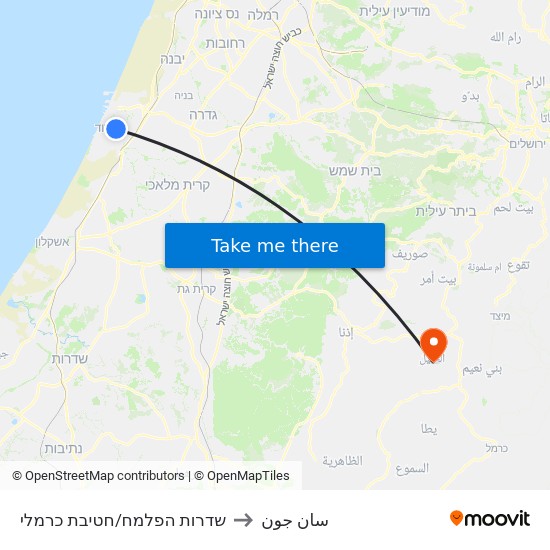 שדרות הפלמח/חטיבת כרמלי to سان جون map