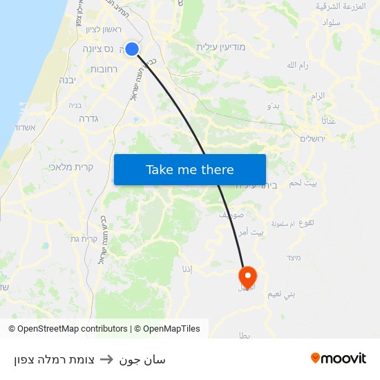 צומת רמלה צפון to سان جون map