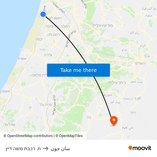 ת. רכבת משה דיין to سان جون map