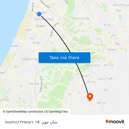 רוטשילד/התקווה to سان جون map