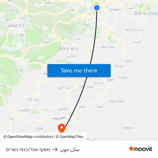 מסוף הר נוף/כנפי נשרים to سان جون map