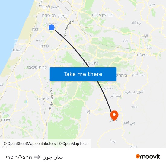 הרצל/רוטרי to سان جون map