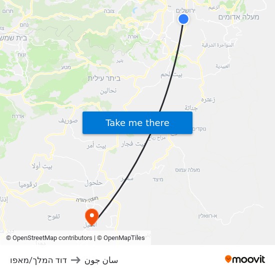 דוד המלך/מאפו to سان جون map