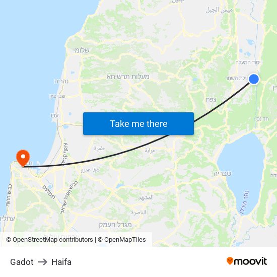 Gadot to Haifa map