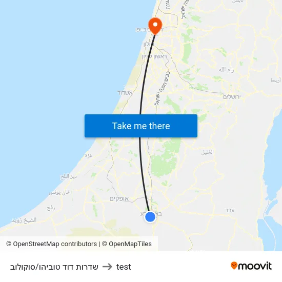 David Tuviahu Blvd/Sokolov to test map