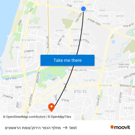 מחלף הכפר הירוק/צומת הראשונים to test map