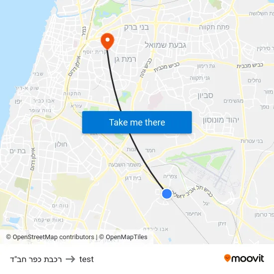 רכבת כפר חב"ד to test map