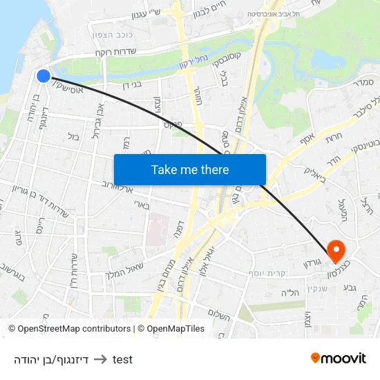 Dizengoff/Ben Yehuda to test map
