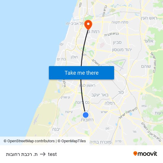 ת. רכבת רחובות to test map