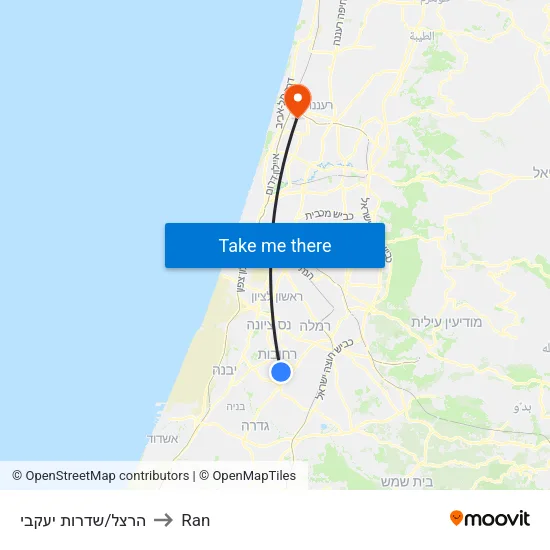 הרצל/שדרות יעקבי to Ran map