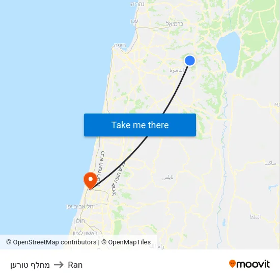 מחלף טורען to Ran map