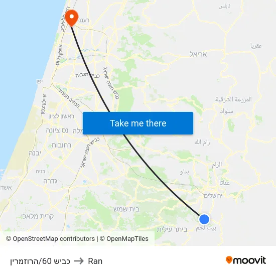 כביש 60/הרוזמרין to Ran map