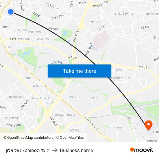 היכל הספורט/יגאל אלון to Business name map