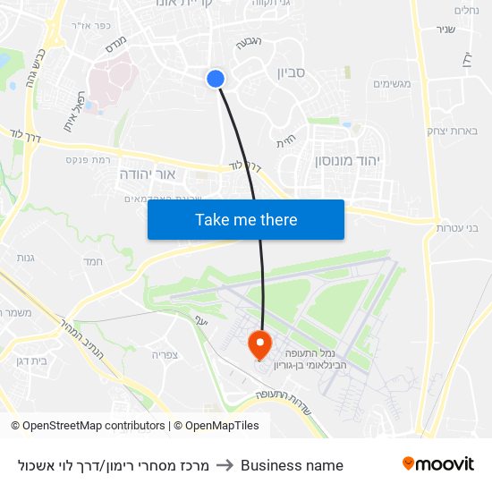 מרכז מסחרי רימון/דרך לוי אשכול to Business name map