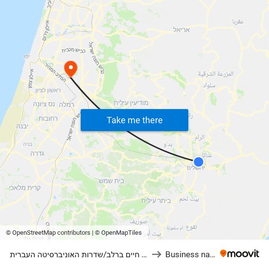 שדרות חיים ברלב/שדרות האוניברסיטה העברית to Business name map