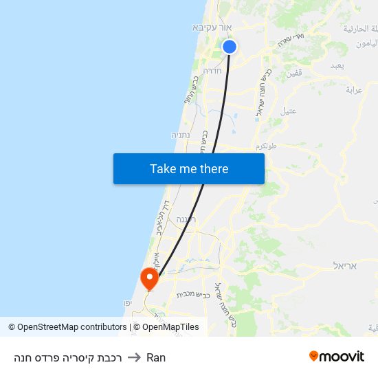 רכבת קיסריה פרדס חנה to Ran map