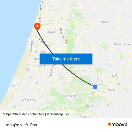 מחלף חמד to Ran map