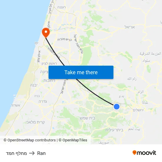 מחלף חמד to Ran map
