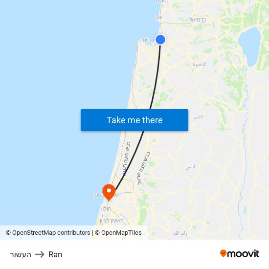 העשור to Ran map