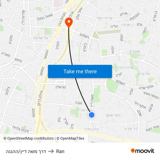 דרך משה דיין/ההגנה to Ran map