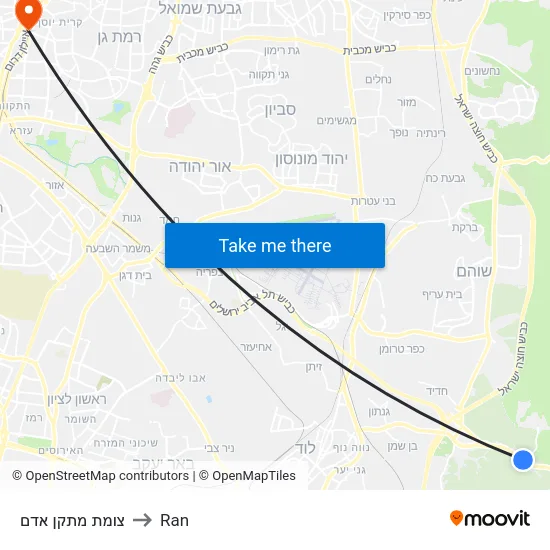 צומת מתקן אדם to Ran map